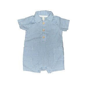 Liam & James Blue Gingham Baby Romper